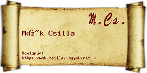 Mák Csilla névjegykártya